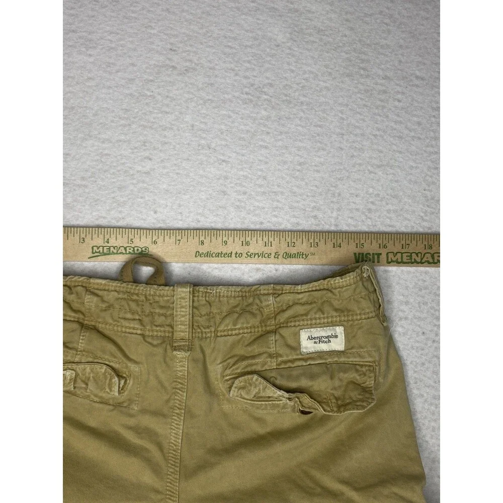 Vintage Abercrombie & Fitch Cargo Shorts Mens 31 Beige Y2K Utility Preppy Button